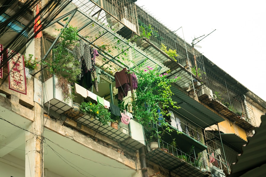Photo vertical urban greenism